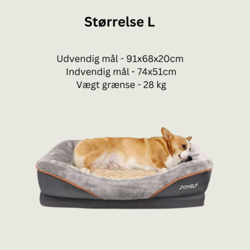 JOYELF Premium ortopædisk hundeseng - L - 91x68x20cm