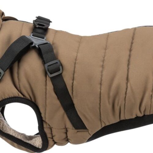 Trixie Pirou vinterjakke med hundesele, Farve: Sand